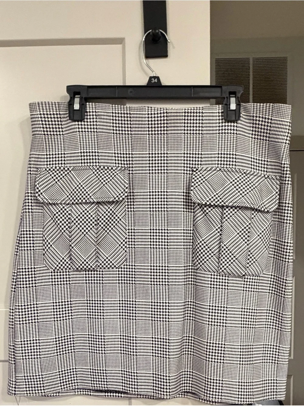 Torrid Black & White Plaid Mini Skirt Size 0 NWOT